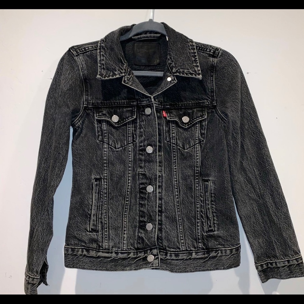 Levi’s black acid wash denim jacket